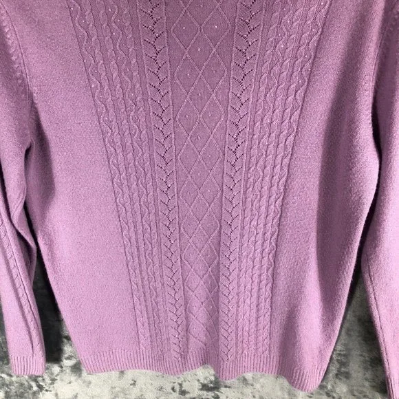 Classic Elements Petite Women’s Sweater Plum Size Small - Picture 4 of 13